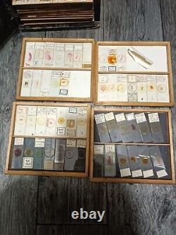 100+ antique microscope slides collection