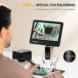 10.1 Digital Microscope With Screen 1500X Soldering Coin Magnifier with Light