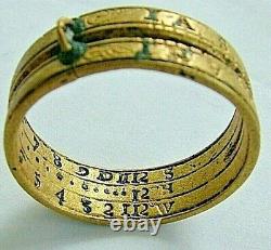 17thC Copper Alloy Poke Ring or Portable Ring Sundial Engraved