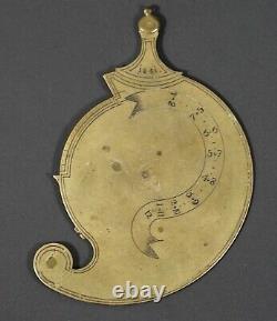 1841 Rare Antique European Brass Vertical Traveling Disc Sundial Clock E. P. G. 46