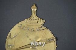 1841 Rare Antique European Brass Vertical Traveling Disc Sundial Clock E. P. G. 46
