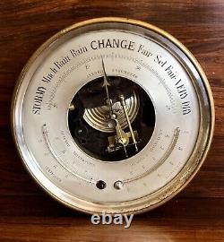 1860s Dubois & Casse Barometer Silver Dial Skeleton Open Face Thermometer