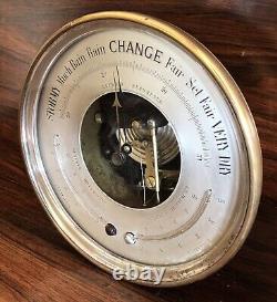 1860s Dubois & Casse Barometer Silver Dial Skeleton Open Face Thermometer