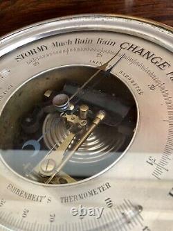 1860s Dubois & Casse Barometer Silver Dial Skeleton Open Face Thermometer