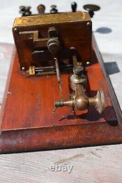 1870's JH Bunnell & Co. W. U. Tel. Co. Telegraph Key & Sounder BARCLAY BOX RELAY