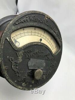 1890s WESTON ELECTRICAL INSTRUMENT Co Large VOLTMETER Gauge Steampunk Untested