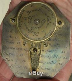 18th C Pocket Sundial Brass Butterfield Type by Menant Paris