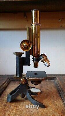 1900 Antique Brass Microscope Signed Swift & Son London