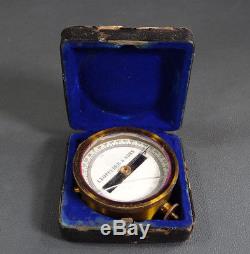 1900 Austrian Leopolder&Sohn Vienna Brass&Glass Needle Galvanometer Compass&Case
