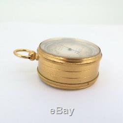 1900s Antique E. B. Meyrowitz Pocket Barometer Compass Thermometer Original Case