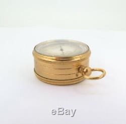 1900s Antique E. B. Meyrowitz Pocket Barometer Compass Thermometer Original Case