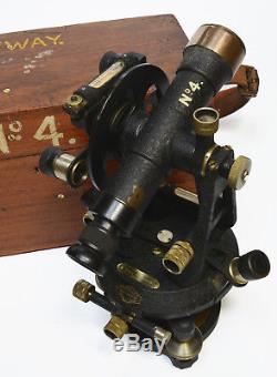 1940s antique brass surveyor's transit theodolite by Ottway of London