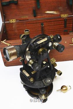 1940s antique brass surveyor's transit theodolite by Ottway of London