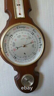 1950's Milford Guild Meterorogical Aneroid Thermometer Barometer