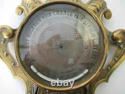 19th Century Aneroid Barometer In Brass Stand Stamped L. C