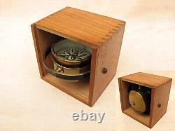 19th Century Mariners gimbal mounted small boat oak cased compass