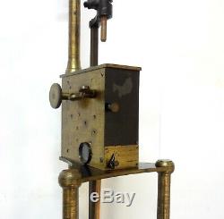 30´´ Antique 1860 Carbon Arc Light Lamp Clockwork Duboscq Paris Rarest & Largest