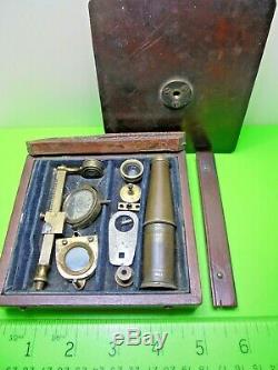 ANTIQUE EARLY 1800s GEORGIAN VICTORIAN OLD CARY GOULD POCKET FIELD MICROSCOPE