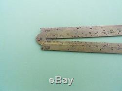 ANTIQUE FRENCH SOLID BRASS SECTOR & DIVIDER PROPORTIONAL RULER COMPASS 18th