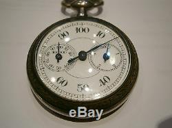 ANTIQUE GERMANY ENAMEL DIAL POCKET WATCH PEDOMETER STEP METER Ostrich/Pyramids