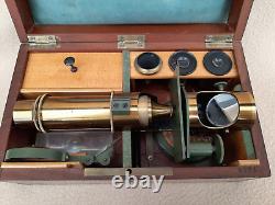 ANTIQUE OBERHAEUSER TRAVELLING DRUM MICROSCOPE c1860