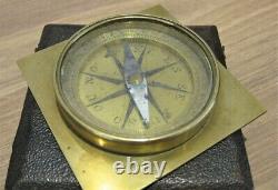 A Cased Brass Travelling Compass, France, Circa 1750 surveying shagreen case