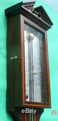 A. Committi & Son George III Style Feather Fan Mahogany Stick Barometer