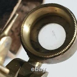 A Fine Antique Cased Brass Georgian Flea Glass/pocket Microscope