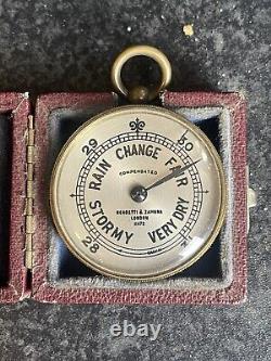 A Fine c19th Negretti and Zambra Pocket Barometer, GWO, Original Case