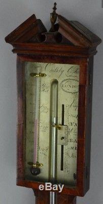 A George III Mahogany And Satinwood Stick Barometer