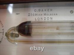 A Superb Sympiesometer / Barometer By C. Baker Of London In A Rosewood Case
