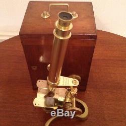 A good antique microscope and case Armstrong Brothers 88 Deansgate Manchester