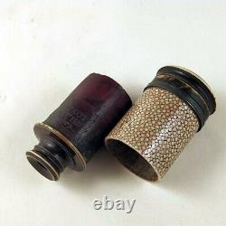 A pink-shagreen monocular with toolings by Gilbert, London