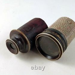 A pink-shagreen monocular with toolings by Gilbert, London