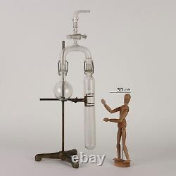 Ancient Chemical Laboratory Instrument'900 Chromed Metal Brass Glass