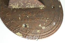 = Antique 1840-41 X-RARE American Cast Iron Sundial SHELDON MOORE KENSINGTON, CT