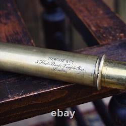 Antique 1860 Newton & Co Shargreen Brass Travel Telescope Fleet Street London