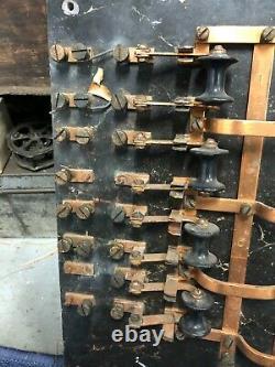 Antique 1880s Electric Knife Switch Fuse Panel steam punk industrial Railroad