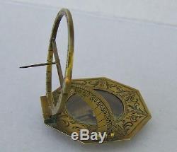 Antique 18th Century Brass Equinoctial Pocket Sundial Compass Andreas ...