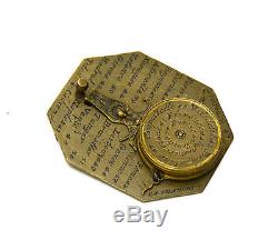 Antique 18th Century French Nicholas Bion Brass Pocket Compass Sundial