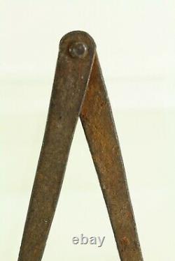 = Antique 18th c. Calibrator Compass Wrought Iron Tool for Science or Masonry