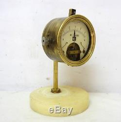 Antique 1900 S´ Loewenstein German Berlin Brass Ammeter Galvanometer Adjustable