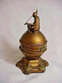 Antique 1922 Art Nouveau Thermo-dial Desk Thermometer With Native American Brave