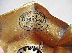 Antique 1922 Art Nouveau Thermo-dial Desk Thermometer With Native American Brave
