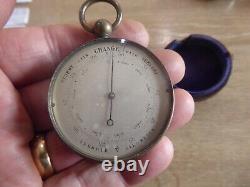 Antique 19th Century Aneroid Pocket Barometer