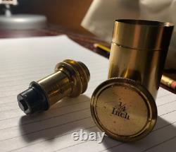 Antique 1/4 inch Brass Microscope Objective Lens approx 20x Magnification
