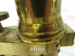 Antique ANDREW ROSS Brass Wenham Binocular Compound Microscope Circa 1850
