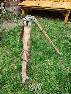 Antique A. H. & Bros LTD. Theodolite Surveying Industrial Instrument with Tripod