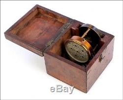 Antique Anemometer in its Storing Case. England, Circa 1900