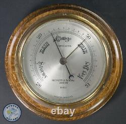 Antique Aneroid Barometer Compensated By Negretti & Zambra London (broken Glass)
